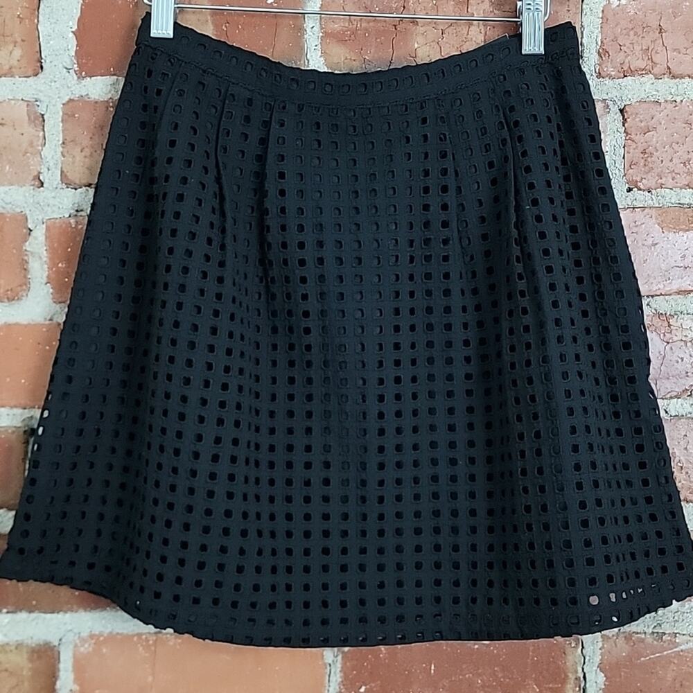 Banana Republic‎ Black Eyelet Mini Skirt 6